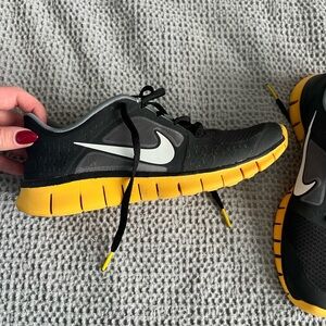 Nike Black and Yellow Athletic Sneakers